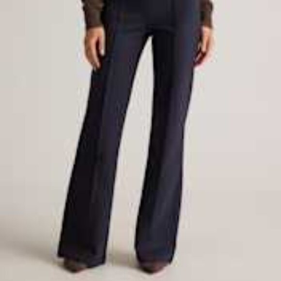 Quince Ultra-Stretch Ponte Flare Leg Pants in Navy - Picture 5 of 6